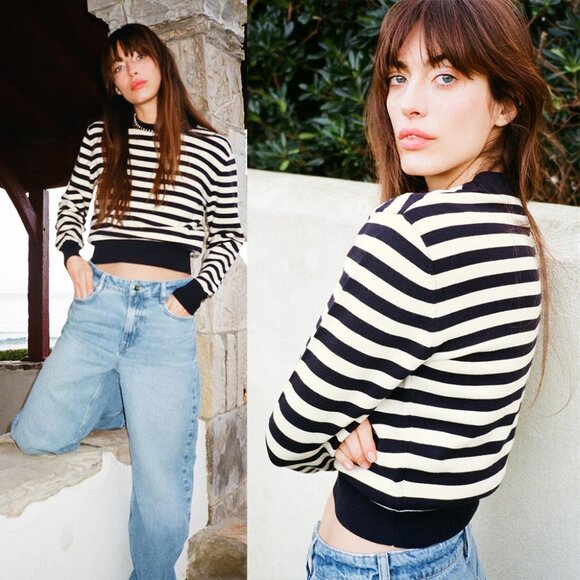 NEW ZARA striped knit sweater 5536 size L - Picture 1 of 3